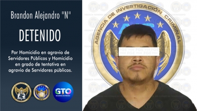 FGEG y SSPE capturan a jefe de célula de grupo criminal que participó en el múltiple homicidio de elementos de las FSPE el pasado 3 de julio en la carretera Apaseo el Alto-Jerécuaro.