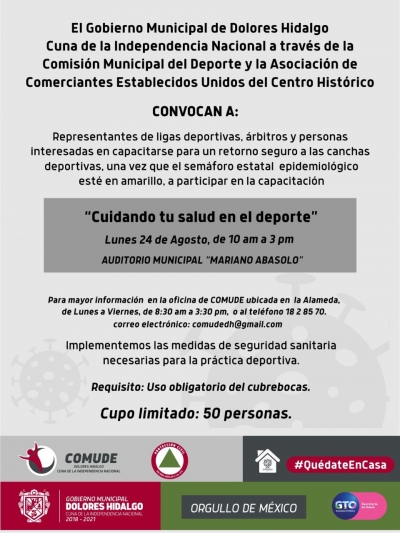 Gobierno Municipal Promueve Capacitaciones para un Retorno Seguro del Deporte