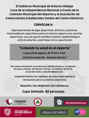 Gobierno Municipal Promueve Capacitaciones para un Retorno Seguro del Deporte