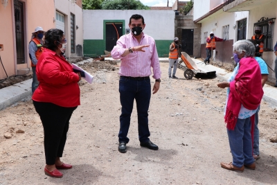 Avanza Bien la Pavimentación de Calles en Dolores Hidalgo; Miguel Ángel Rayas -Inicia la pavimentación de dos privadas, en la colonia Loma Bonita y en la colonia Mariano Balleza.