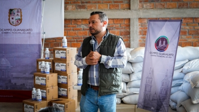 Municipio de Ocampo entrega semilla de frijol y herbicida para 151 productores agrícolas.