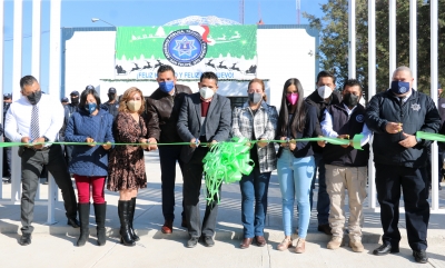 Inauguración de primera etapa de muro perimetral y entrega de patrullas para  Seguridad Pública en San Felipe