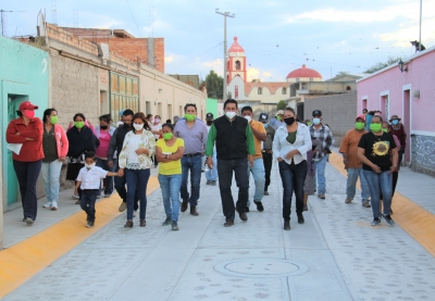 Inauguración de pavimentación de la calle principal (cuarta etapa) en la comunidad La Huerta
