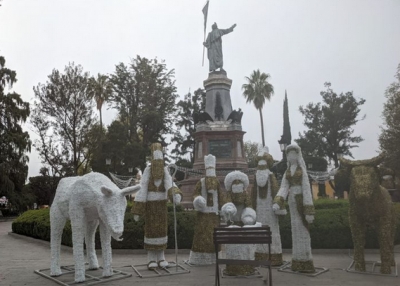 Nacimiento en la Villa Navideña espacio de Dolorenses y turistas para tomarse fotos.